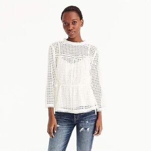 J. Crew Point Sur Eyelet Top White size 8P